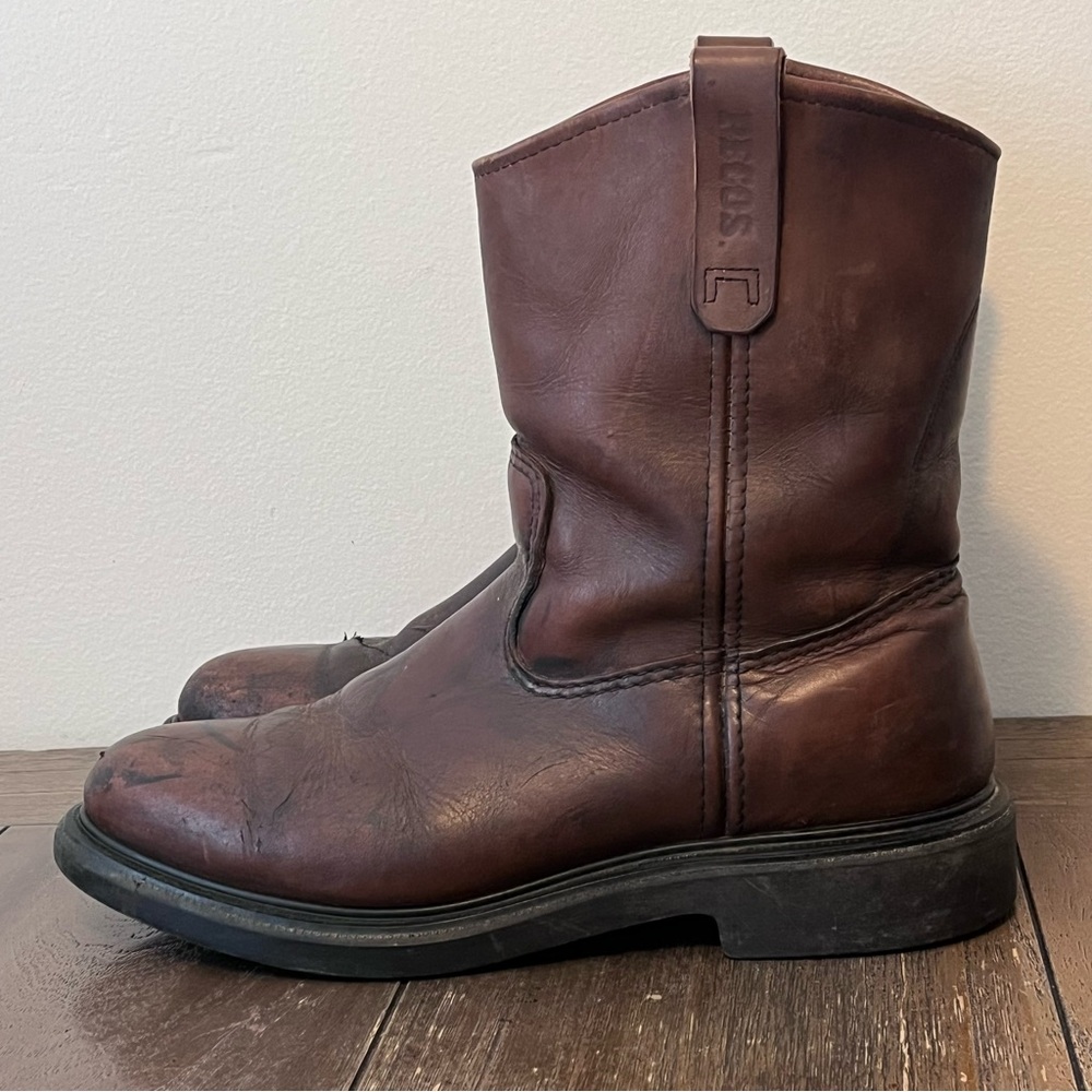 Vintage Red Wing Pecos Super Sole Pull On Boots Brown Leather Mens 11 D